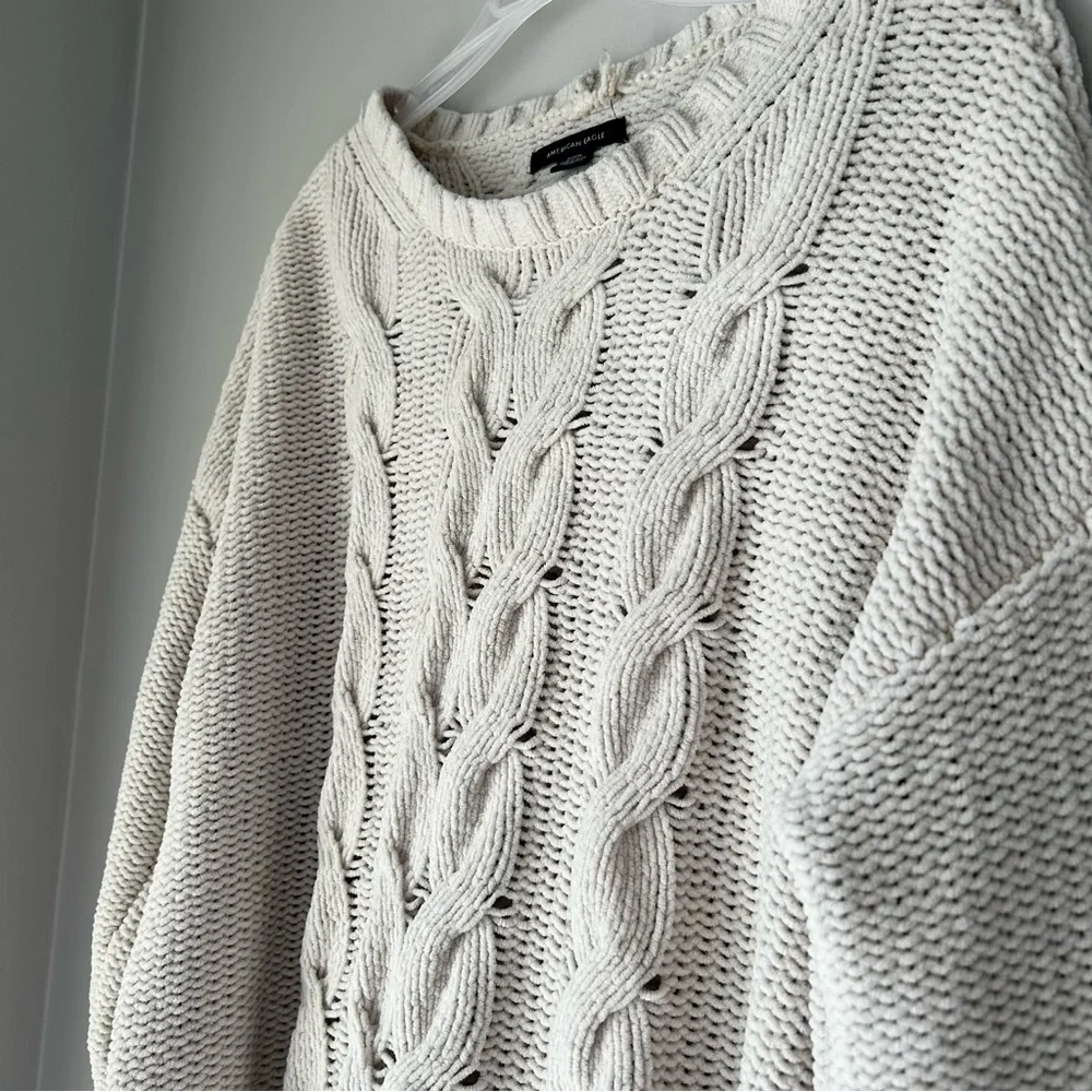 American Eagle Outfitters Cozy Cable Knit Sweater - Cream - Size M - Picture 3 of 9